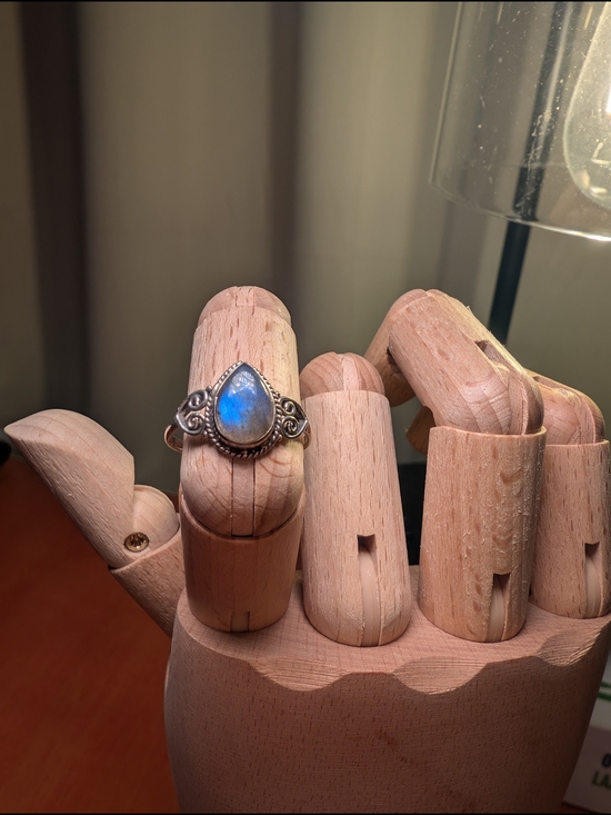 Vintage Jewelry - Dainty Moonstone Sterling Silver Ring Size 8.5
